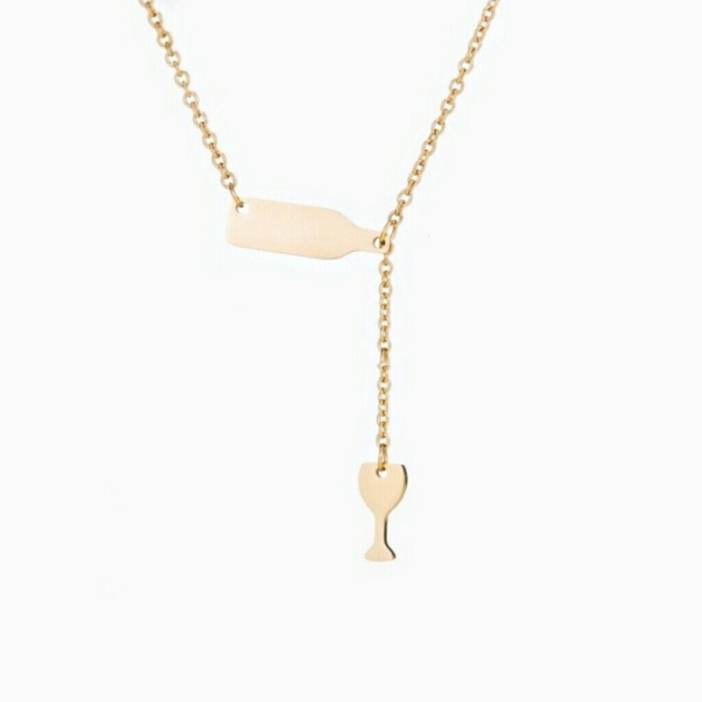 Wine bottle and glass necklace🍷🍷🍷 - Picture 3 of 8